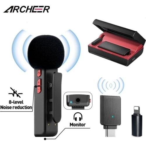 E300 Wireless Microphone Lavalier MIC Adapter Professional Recording Live Streaming Game for Phone Computer for iPhone Android