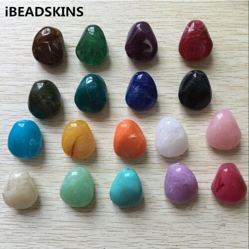 Choose color) 32x27mm 50pcs/lot or so Acrylic marble effect Irregular stone shape beads for DIY beads Jewelry necklace making