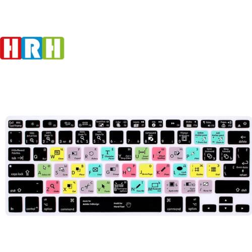 HRH Russian InDesign Shortcuts Hotkeys Silicone Keyboard Skin Cover For MacBook Pro Retina Air 13" 15" Keyboard Protective Film