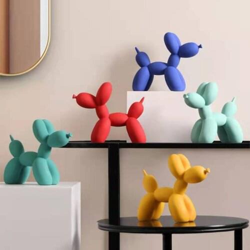 Home Decor Balloon Dog Figurines for Interior Nordic Modern Resin Animal Cute Figurine Sculpture Home Living Room Decoration
