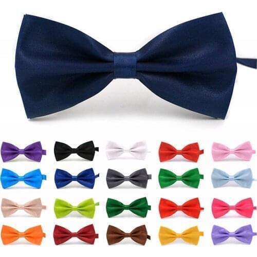 23 Colors Fashion Bow Ties For Men Bowtie Tuxedo Classic Solid Color Wedding Party Red Black White Butterfly Bow Tie Neckwear