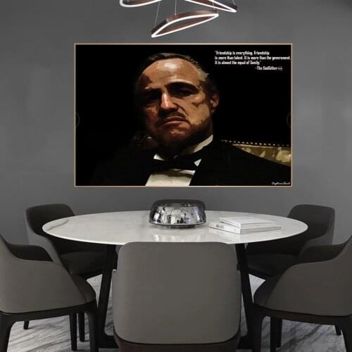 Figure Art Godfather Newspaper Collage Movie Posters Prints Oil Painting on Canvas Wall Picture For Home Cuadros Room Decoration