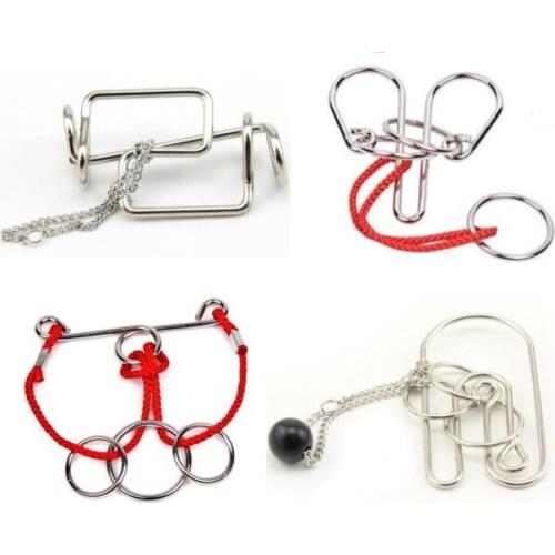 Classic Metal String Rope Puzzle Logic Mind Brain Teaser Game Toys for Adults Kids