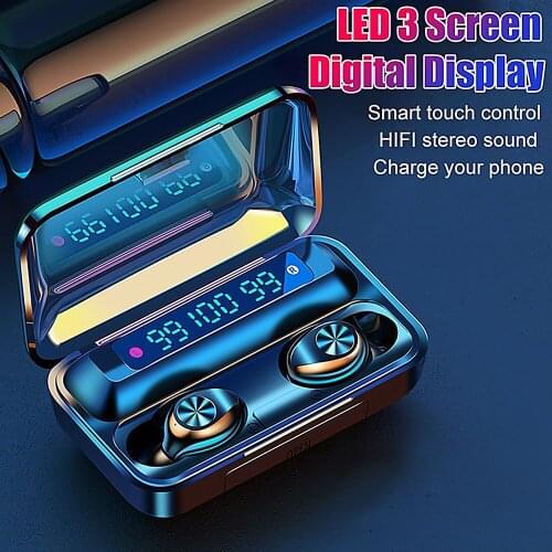 Mini TWS Wireless Earphone Bluetooth 5.0 Touch Control Earbuds IPX5 Waterproof 9D Stereo Sound Music Headsets With Charging Case