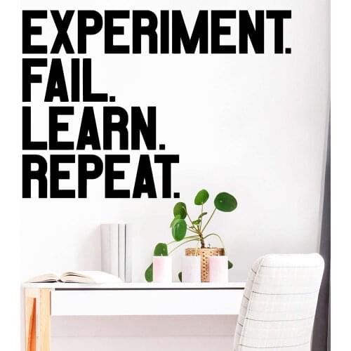 Cartoon experiment fail learn repeat Wall Sticker Removable Wall Stickers Diy Wallpaper For Babys Rooms Vinyl Art Decal