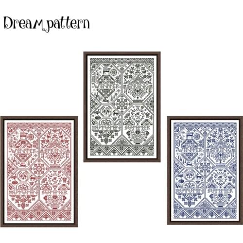 Four seasons forest cross stitch kits single color simple aida fabric 18ct 14ct 11ct count white canvas cotton thread embroidery