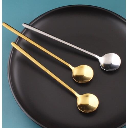 15/17cm Honey Spoons Coffee Mixing Spoon Salad Set Korea Soup Long Handled Teaspoon Scoop Gadget Kitchen Tools Accessoires