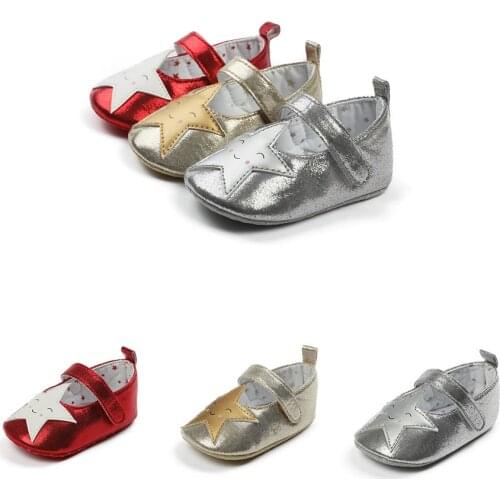 Baby girl shoes Star Princess Pure Color All-match Toddler Indoor Soft Sole Non-slip Baby Shoes