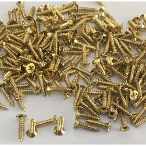 200pcs J245b M2*10 Flat Self-tapping Screws Brass Material Golden Small Philips Screws DIY Model Making Tools Sell at a Loss