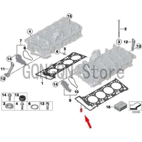CAR Cylinder Head Gasket bm wE71 X6 50IX F01 750I F02 750LI Engine Gasket Cylinder Head Cylinder Bed Dust Sleeve