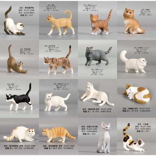 Realistic Persian Cat Hairless Pet Cat Model Toys PVC Action Figure Figurine Doll Home Decor Gift Educational Toy For Kids