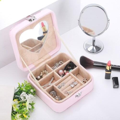 Earrings Necklace Jewellery Rings Storage Boxes Desktop Cosmetic Storage Box Female Quilted Professional Cosmetic Racks