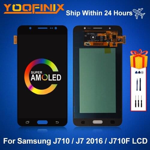 5.5"Super AMOLED For Samsung Galaxy J7 2016 LCD J710 Display Digitizer Replacement Parts For Samsung J710F J710M SM-J710FN LCD