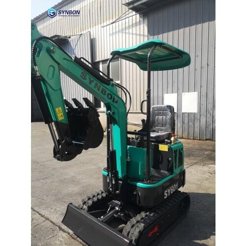 SYNBON 2020 1.0 Ton Hydraulic Digger Mini Bulldozer Crawler Excavator Small digger Farm Machinery