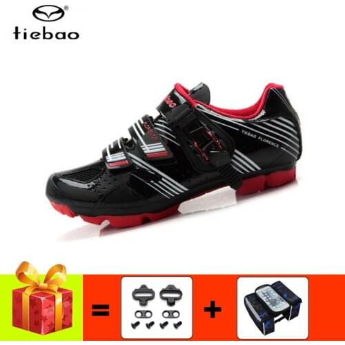 Tiebao cycling shoes add cleats mtb spd shoes breathable self-locking non-slip Mountain Bike sneakers riding bicycle