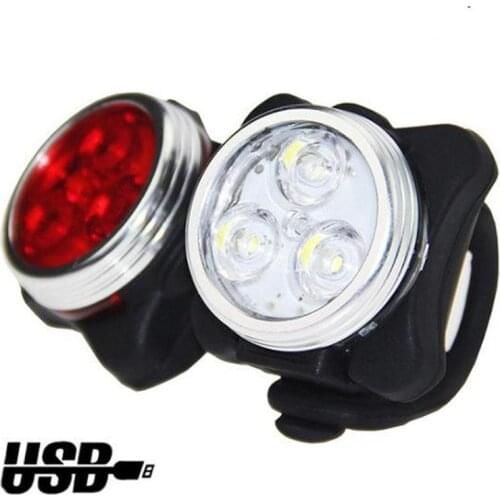 1 set Bicycle Lights High Hardness USB Rechargeable Safety Warning Lights