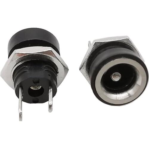 100Pcs DC-022B All-Copper Material DC Power Supply Jack Socket Female Panel Mount Connector 5.5mmx2.1mm 5.5*2.1mm Terminal Block