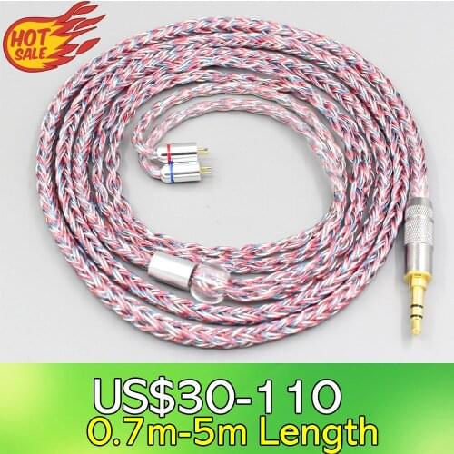 16 Core Silver OCC OFC Mixed Braided Cable For 0.78mm Flat Step JH Audio JH16 Pro JH11 Pro 5 6 7 BA Custom Earphone LN007563