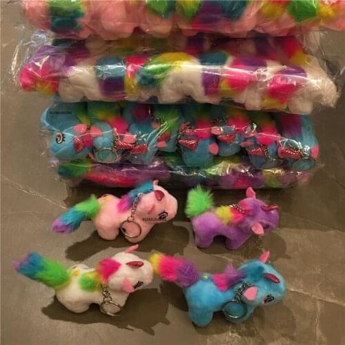 24PCS HOT NEW Quality Horse Plush Stuffed Key Ring Pendant Plush Toys , Horse Stuffed Animal Doll