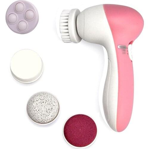 5 In 1 Beauty Care Massage Multifunction Facial Cleansing Brush Set Skin Care Tool Cleansing Spin Brush Set Deep Cleansing