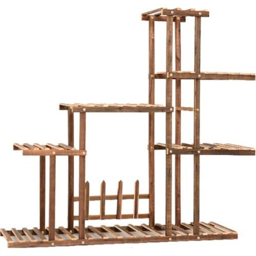 5 Tiers Wooden Flower Rack Plant Stand Multi Flower Stand Shelves Bonsai Display Shelf Yard Garden Patio Balcony Flower Stands