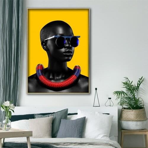 Africa black women picture wall art fashion canvas printing posters canvas painting for living room no frame