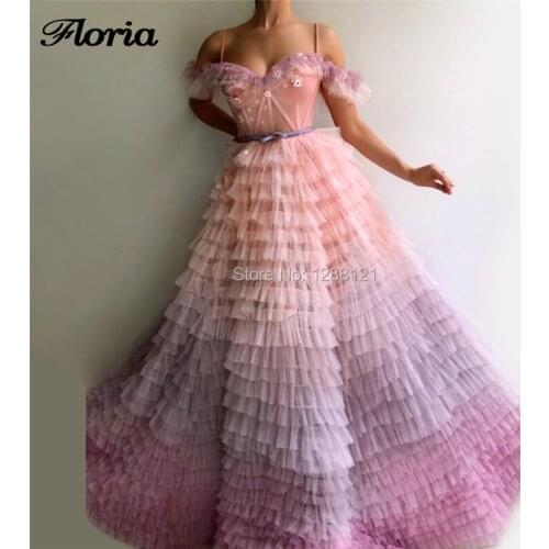 African Couture Wedding Dresses Robe de soiree 2019 Dubai Muslim Multi color Formal Bridal Dress For Prom Turkish Aibye Kaftans