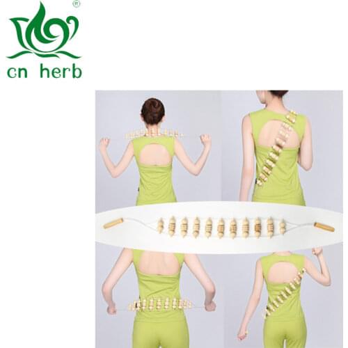 CN Herb Free shipping manual wooden roller dredge equipment cervical spine and waist roller ball pull back massage