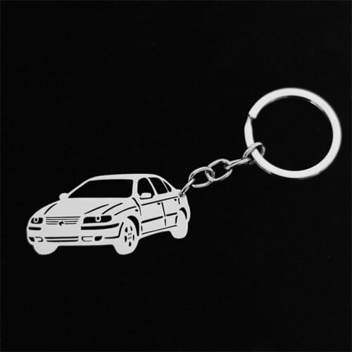 Stainless steel hollow Baojun sedan model personality pendant key chain fashion key chain jewelry