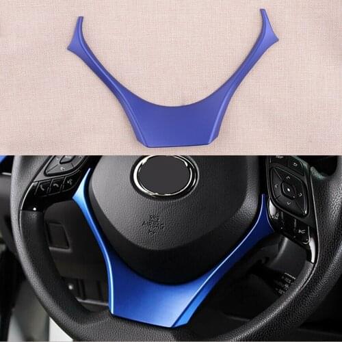 CITALL Inner Steering Wheel Decor Cover Trim Fit for Toyota C-HR 2016 2017 2018 2019 2020 Blue
