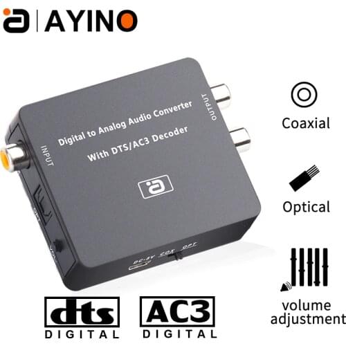 DAC 5.1CH HIFI Digital to Analog Audio Decoder Converter stereo audio DTS AC3 PCM Optical Fiber Coaxial to RCA 3.5MM 2CH DA600