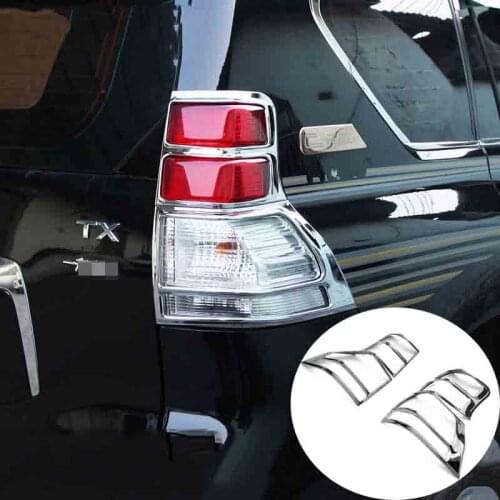 For Toyota Land Cruiser Prado FJ150 2010-2013 ABS Chrome Rear Tail Light Lamp Moding Cover Trim Car Accessories