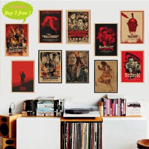 Inglourious Basterds Quentin Tarantino Classic movies Home Furnishing decoration Kraft Movie Poster Drawing core Wall stickers