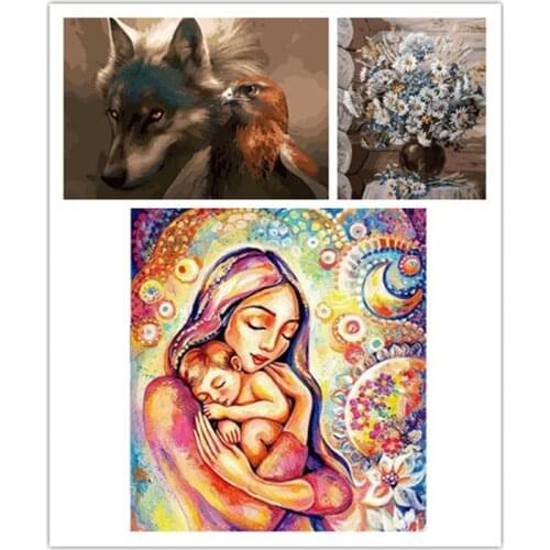 Animal people Flower Oil Paint By Numbers Kits For Adults Children Unique Gift Modern Home Living Room Decoration Wall Pictur