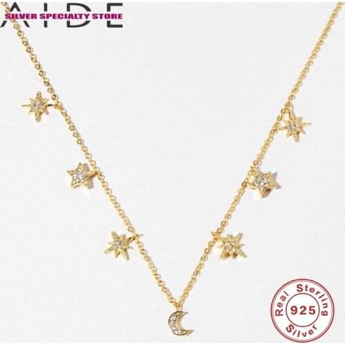 AIDE Fashion Diamond Clavicle Chain 925 Sterling Silver Necklace For Women 2020 Jewelry Choker Necklace Collares Bijoux Collar