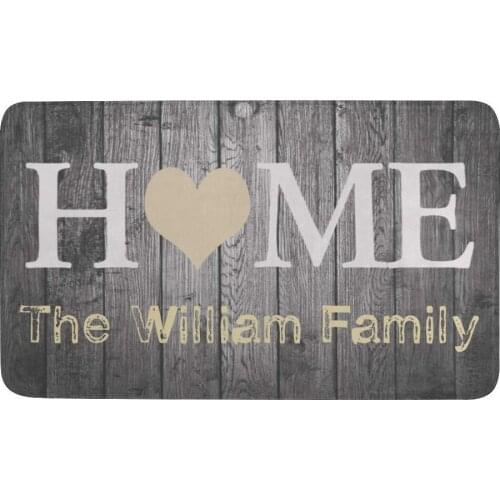 Custom Doormat Personalized Text Family Name Non-Slip Backing Ultra Absorbent Mud Door Mat Home Office Decorative Entry
