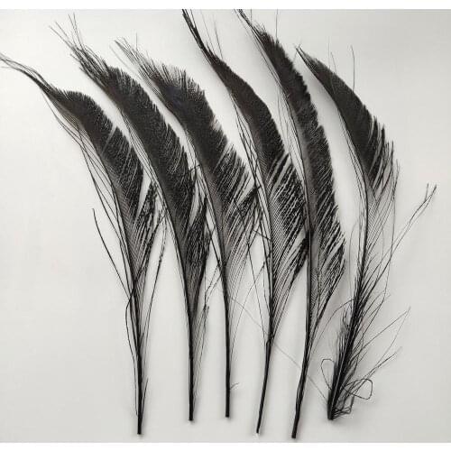 Beautiful 100pcs Black Peacock Feather Sword 10-14inch/25-35cm DIY jewelry Christmas Halloween Decoration