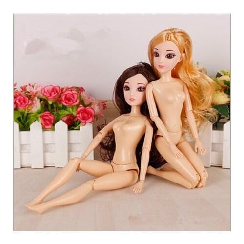 30 cm Multi-color Straight Hair Curly Straight Naked Doll Headball 12 Joints Movable DIY Toy Accessories Birthday Girl