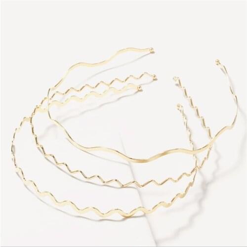 3pcs/set Fashion Women Wavy Alloy Tortoise Shell Pearl Headband Elegant Thin Hairband Simple Hair Holder Retro Hair Accessories