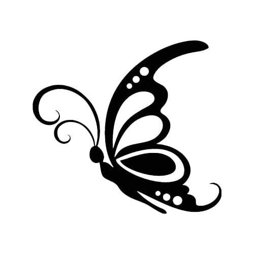 SZWL Butterfly Side View Decal Vinyl Waterproof Sticker for Cars Trucks Vans Walls Laptop Black White,13cm*13cm