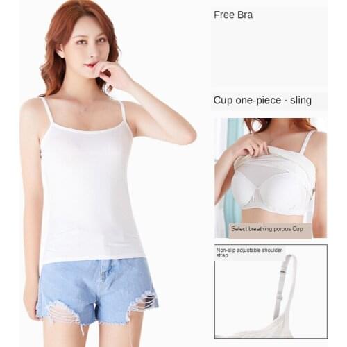 The New Modal Cup All-in-one Camisole for Women with Chest Pad Inside and Outside To Wear Bottoming Camisole Underwear Women
