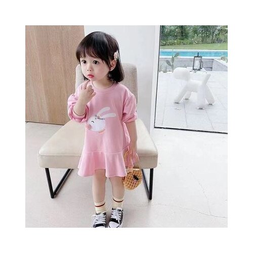 2021 new childrens clothing girls spring and autumn elastic dress fashion Embroidered Flower Skirt Girls medium length skirt