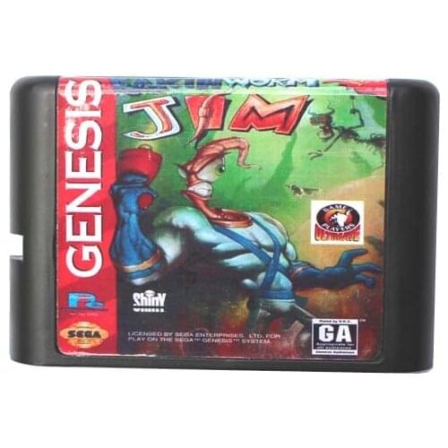 New Arrival Earth Worm Jim 16 bit MD Game Card For Sega Mega Drive For Genesis