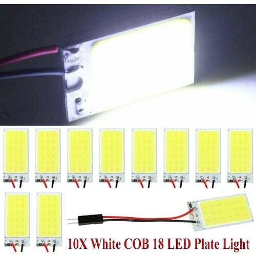 Drop Shipping 5Pcs / 10Pcs White COB 18 LED Plate Car Interior Dome Light Bulb T10 Festoon 12V Lights