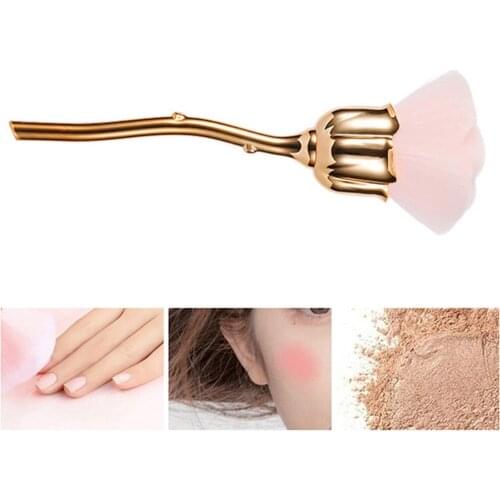 Rose Flower Nail Art Dust Brush Loose Powder Cleaner Soft Hair Manicure Tool Flower Shape Anti Dust Portable