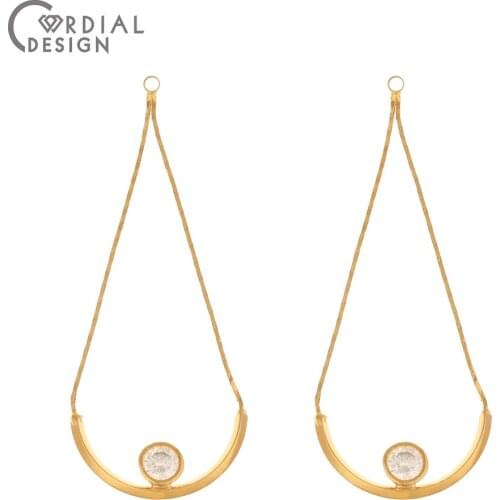 Cordial Design 20Pcs 20*49MM Earrings Accessories/CZ Charms/Genuine Gold Plating/Jewelry Findings & Components/Hand Made/DIY