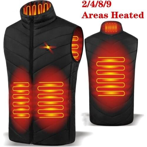 New 9 Areas Heated thermal Vest Men Women Usb Heated Jacket Heating Vest Thermal Clothing Hunting Vest Winter Heating Jacket