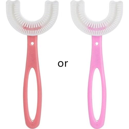 U-Shaped Children Toothbrush Manual Silicone Baby Yoothbrushing Artifact Detal Oral Care Cleaning Brush