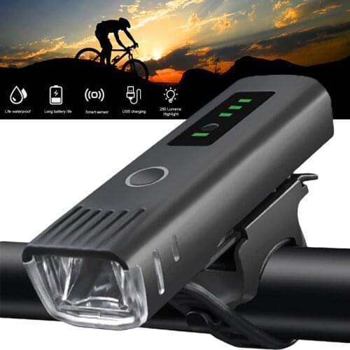 Smart Induction Bicycle Front Light IPX5 Waterproof LED Headlight Cycling FlashLight USB Rechargeable Front Lamp Bike Accessorie