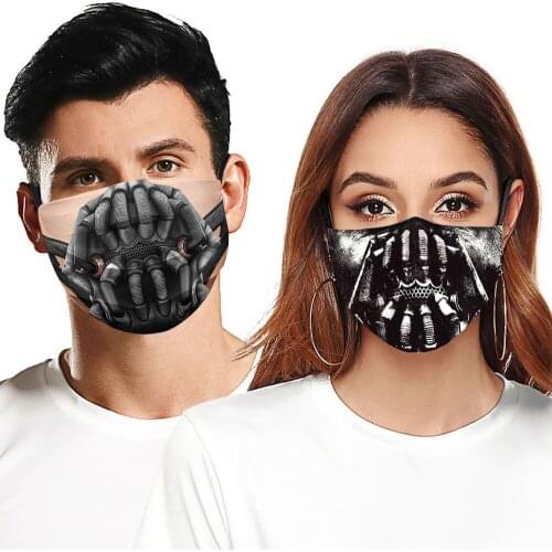 Halloween Adult Horror Masks Bane Cosplay Half Face Towel Decoration Dustproof Reusable Cartoon Cotton Xmas Women Men Funny Mask